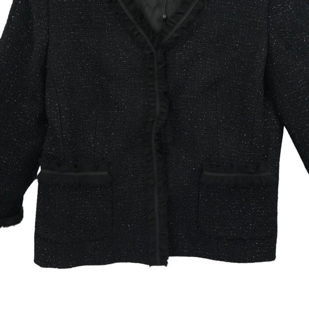 Talbots Grace Fit Wool Blend Snap Front Jacket 10 Shimmer 3/4 Quarter Sleeve NEW - Picture 9 of 15